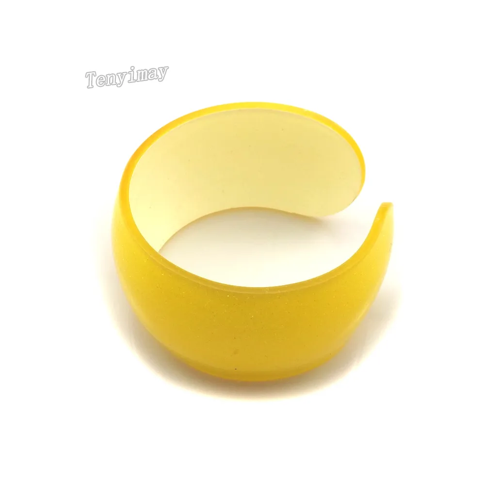 Opened Acrylic Kid's Bangle Fashion Solid Candy Color Plastic Bangles For Gift 