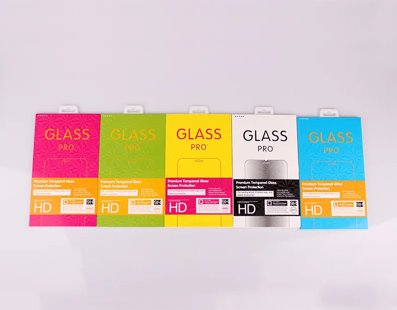 Custom Made Luxury Tempered Glass Packaging Package Box för iPhone 8 8 Plus 7 7Plus tempererat glasskärmsskydd