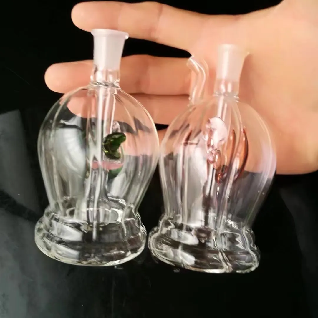 2019 Round edge ribbed pot   , New Unique Glass Bongs Glass Pipes Water Pipes Hookah Oil Rigs Smoking with Droppe
