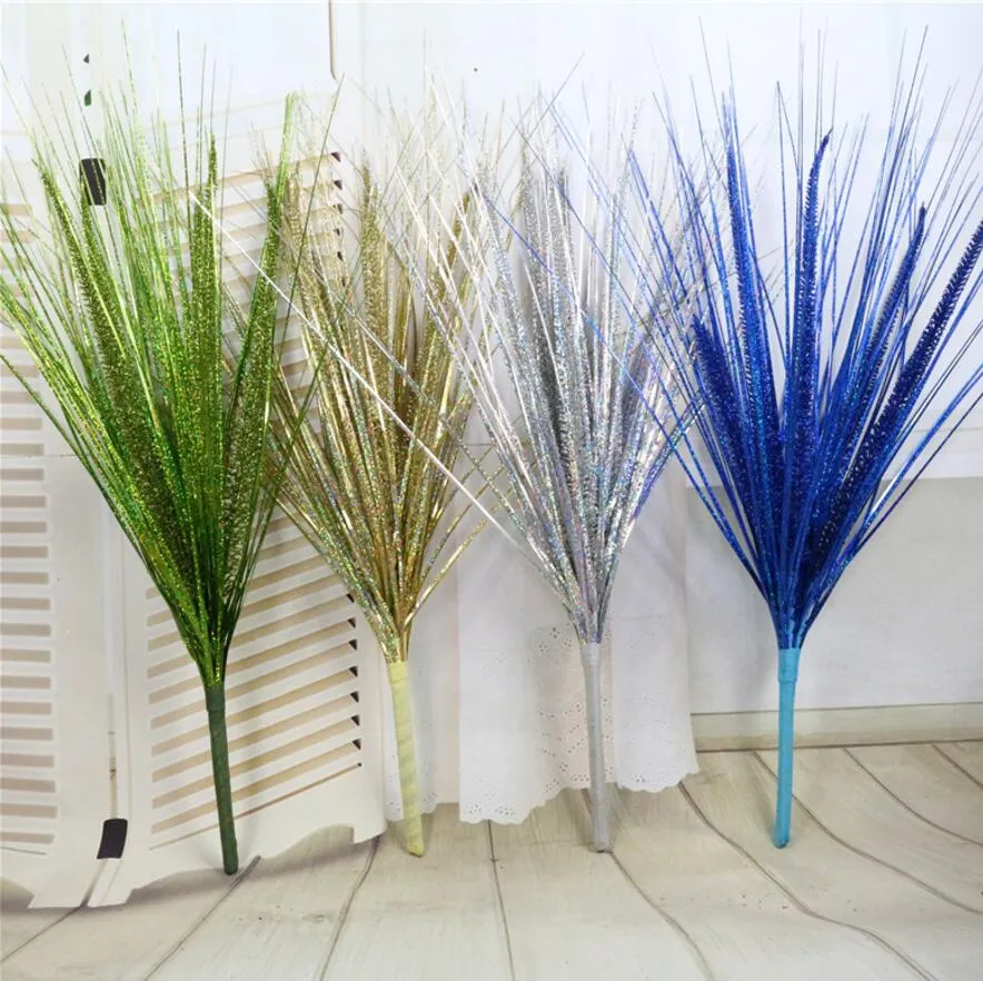 5 pcs Artificial Glitter Em Pó Tasson Grama Para Arranjo de Flores Acessórios Para Casa Jardim Decoração Do Jardim