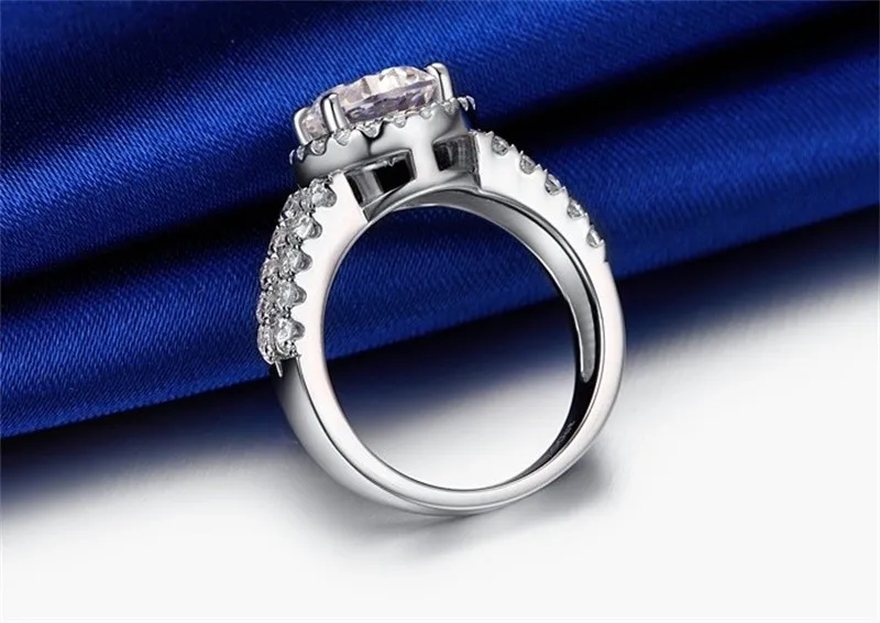 YHAMNI Real Solid 925 Silver Wedding Rings Jewelry for Women 2 Carat Sona CZ Diamond Engagement Rings Accessories XMJ5104356242