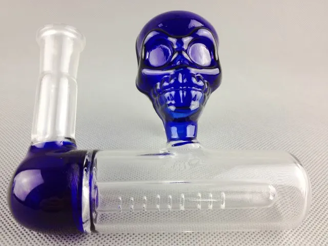 Hookahs skull ash catcher 14mm 18mm joint inline percolator skull face ash catchers glass smoking accessories for water pipe.