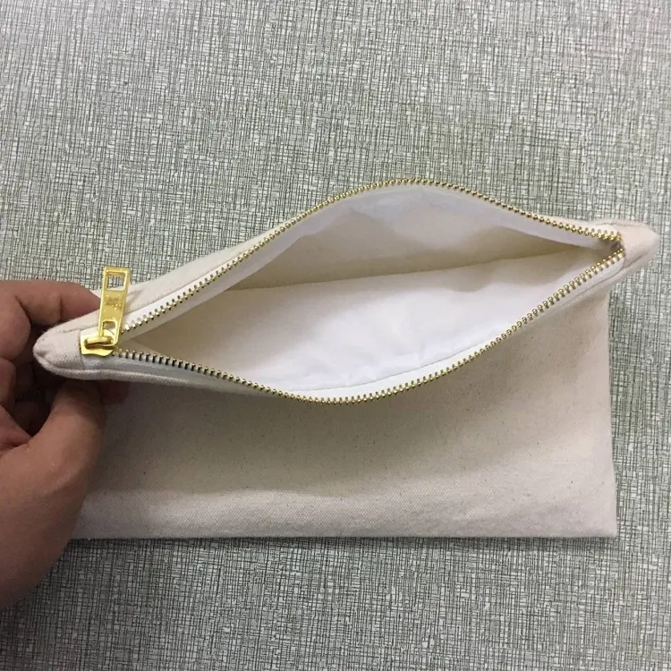 7x10インチ空白天然綿の化粧品バッグ