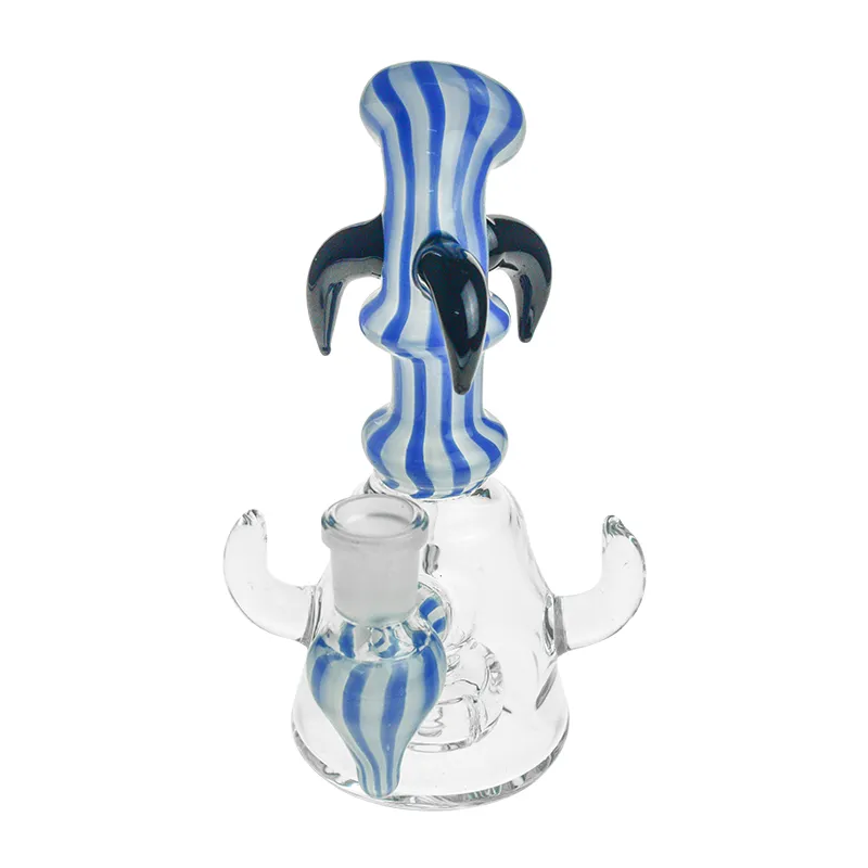 New Bongs Ox Horn Design Vidro Plataformas De Petróleo De Vidro Tubos De Água De Fumadores Com 14mm Junta Feminina