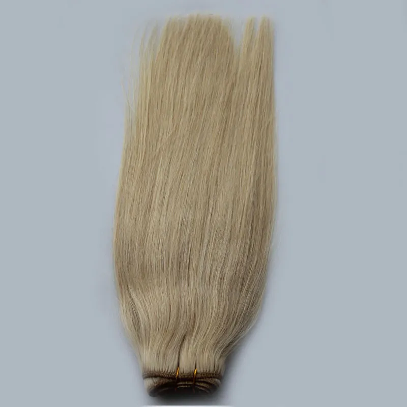 613 Blond hårväv Straight VIP Beauty Hair 100g Human Hair Crochet Weave Bundles 613 Färg Blondin Bundlar