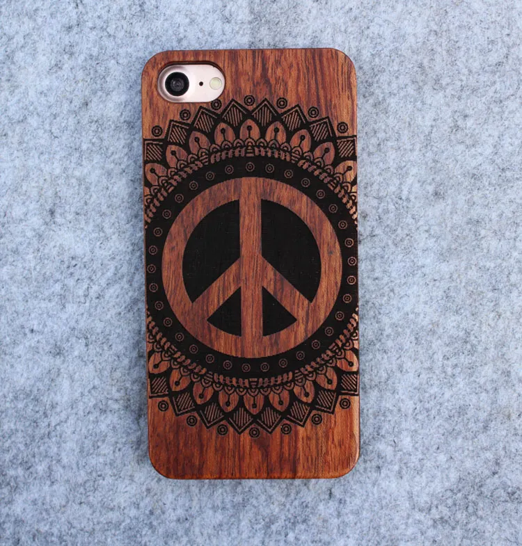 Custom Laser Gegraveerde Houten Telefoon Case Houten Cases voor iPhone 5S 6 6 S Plus 7 7Plus Samsung Galaxy S5 S6 S7 Etege