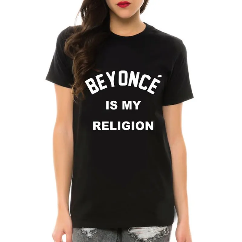 Gros-Beyonce est ma lettre T-shirt imprimé drôle pour les femmes Tops à manches courtes Noir Blanc Big Tees Chemises Femme Camisetas Mujer