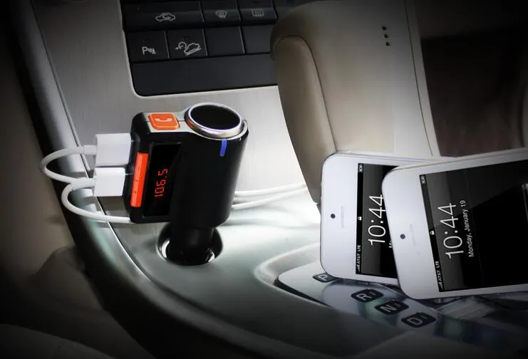 Lecteur Audio MP3 de voiture transmetteur FM Bluetooth modulateur FM sans fil Kit de voiture lecteur usb de voiture double chargeur USB BC09