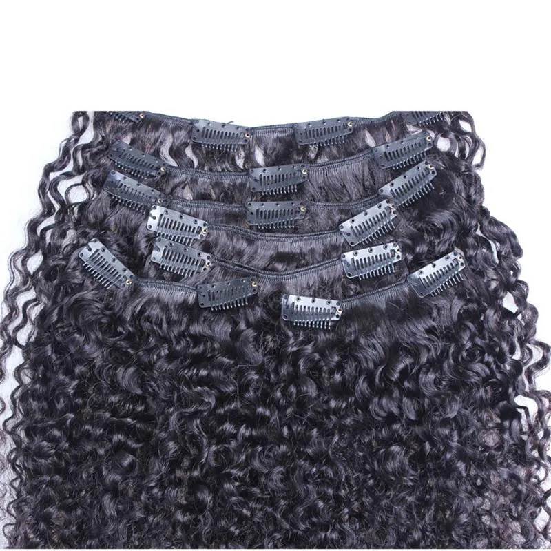 clip in afro haarverlängerung 100g 7 teile / los afroamerikaner clip in menschliches haar extensions