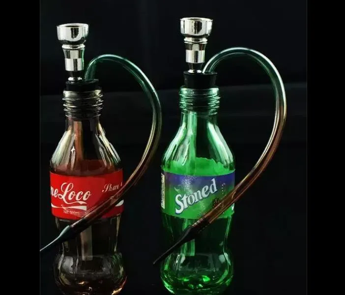 Coke Sprite Shape Hookah Glass Bongs Accessories Glass Smoking Pipes colorful mini multi-colors Hand Pipes Best Spoon glas