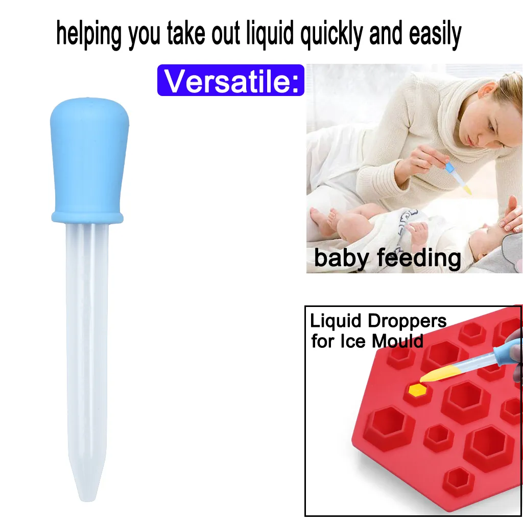 Liquid Droppers Pipettes Set för Gummy Sweet Forms 5 ml Baby Dropper Food Grade BPA Free