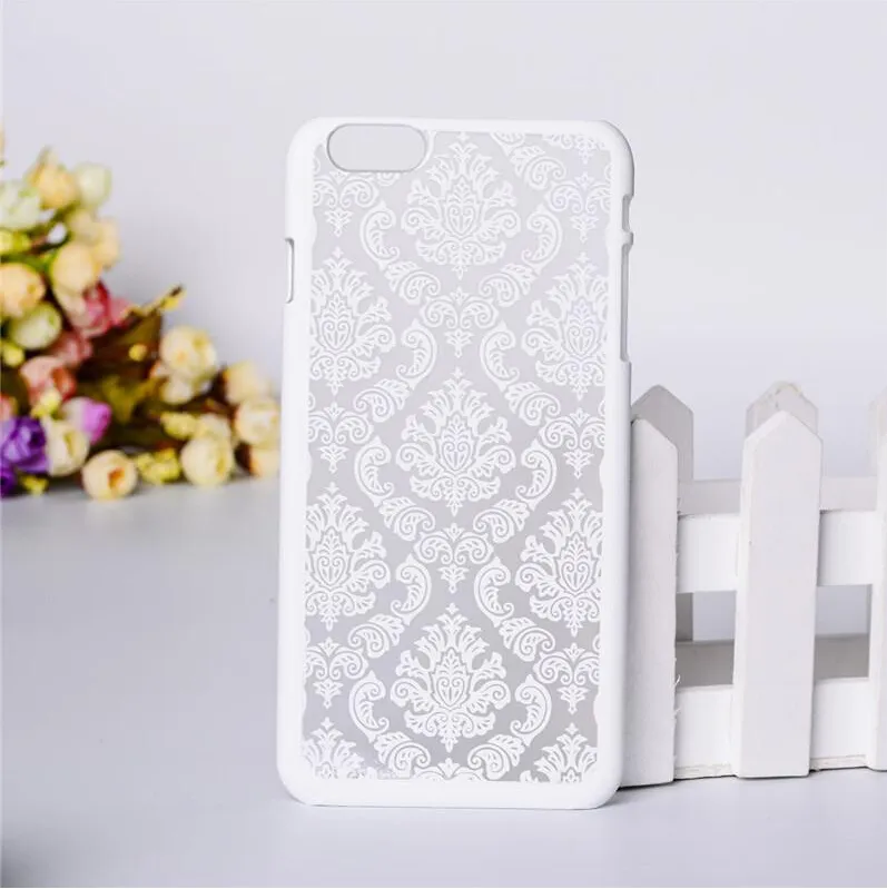 Nouveau Vintage Cour Fleur Mat En Plastique Dur PCl Creux Sur La Peau Translucide Couverture Arrière Cas De Téléphone Iphone 6s plus Iphone 6 4.7