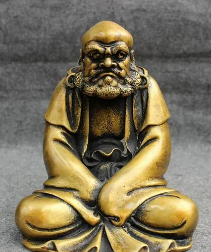 En GROS USINE 8 "Chine Chinois Bronze Bouddhisme Arhat Damo Bodhidharma dharma staty de bouddha