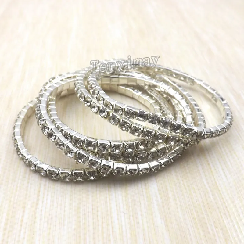 Fashion Transparent Fully-Jewelled Bracelets Single Row Crystal Bracelets 100pcs/lot For Gift Wholesale