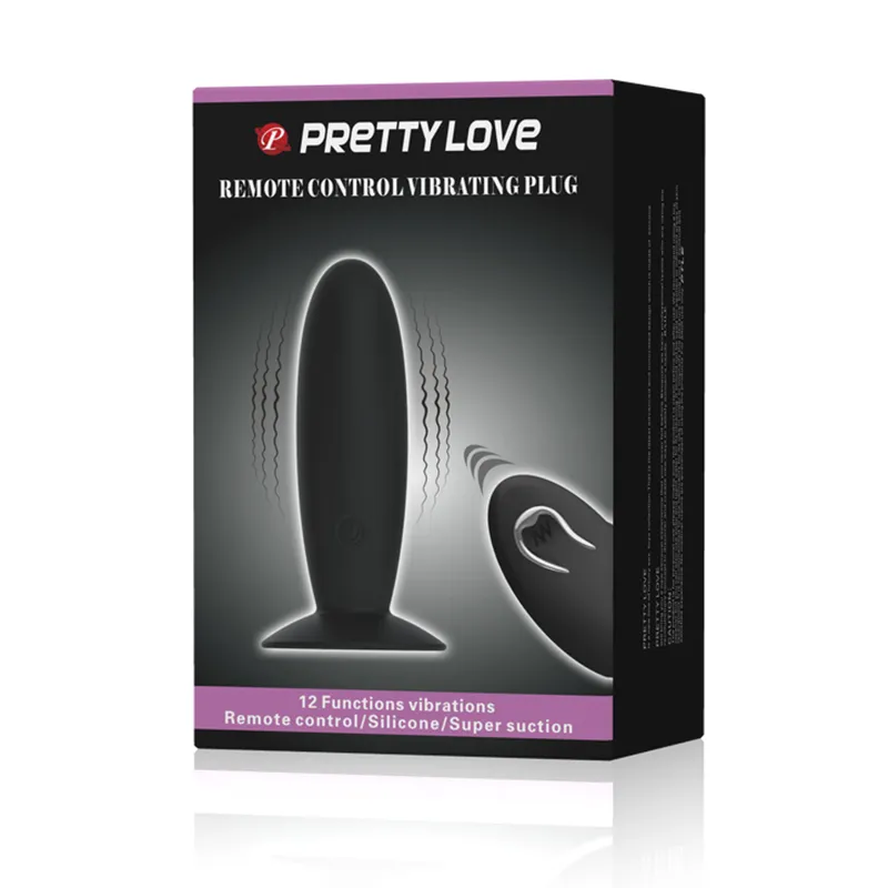 PRETTY LOVE Télécommande Silicone Anal Vibrateur Noir Ventouse USB Rechargeable Plug Anal Vibrateur Sex Toys pour Hommes Femmes 1794802179