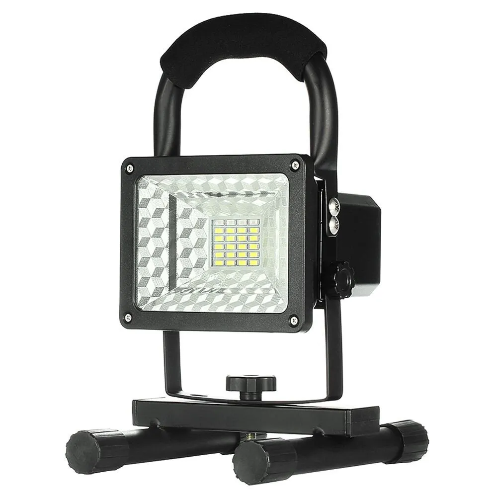 Floodlights 24 LED-lampor Spotlights Work Lights Outdoor Camping Light 15W Inbyggda uppladdningsbara litiumbatterier med USB-portar för att ladda mobila enheter