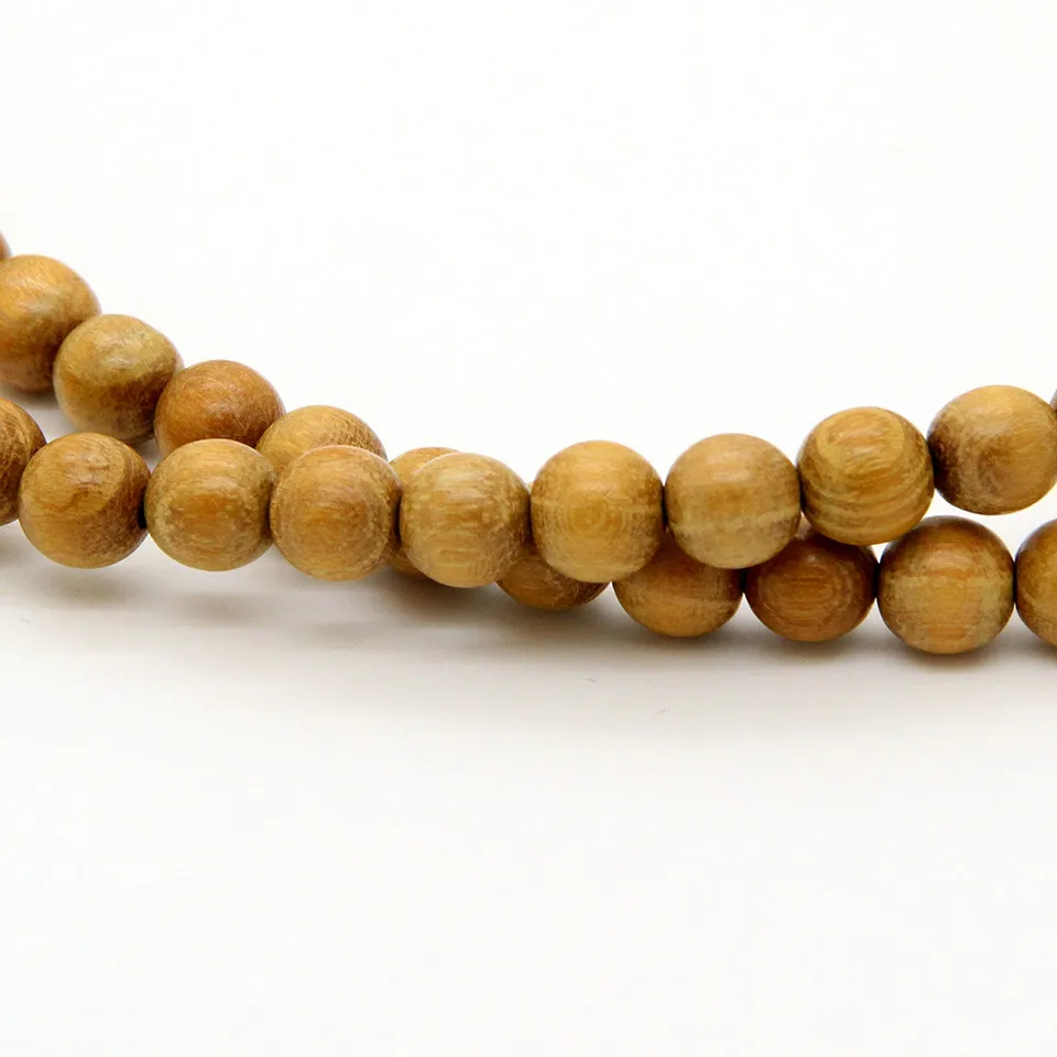 10st / parti 8x108 klassisk tibetansk rosenkrans för män och kvinnor heta wenge trä naturliga gula träbön mala pärlstav armband eller halsband