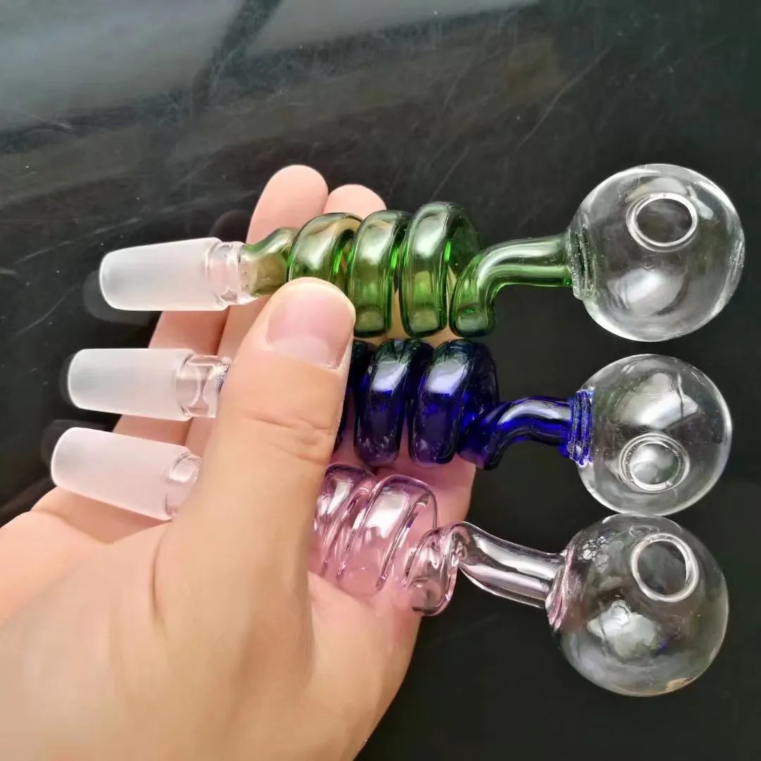 Multicolor Spiral Boiler Glass Bongs Accessories , Glass Smoking Pipes colorful mini multi-colors Hand Pipes Best Spoon glass Pipes