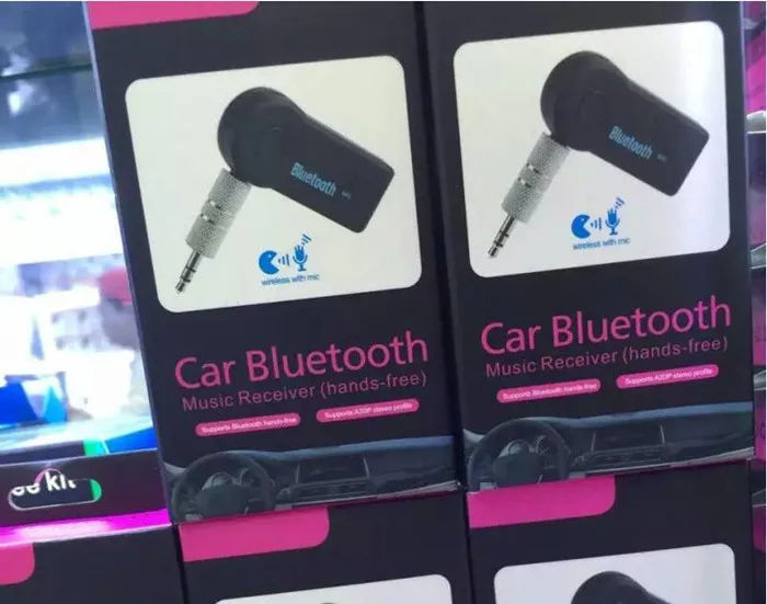 Universal 3.5mm Bluetooth 자동차 키트 A2DP 무선 보조 오디오 음악 수신기 어댑터 핸즈프리 전화 MP3 소매 패키지 DHL