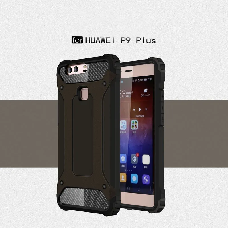 Телефон защитная крышка для Huawei P9 P9 Plus стальная броня ТПУ PC сотовый телефон случаях защитный кожух Бесплатная доставка