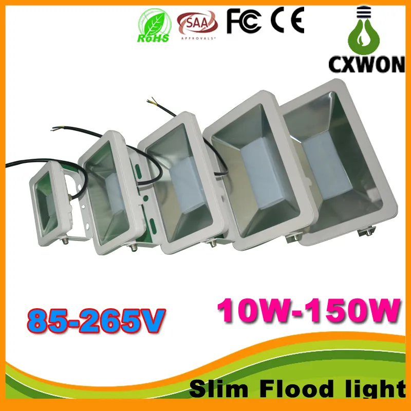 10W 30W 50W 70W 100W 150W projecteurs LED Ultar mince IP65 lumières d'inondation menées extérieures 85-265V CE Rohs TUV