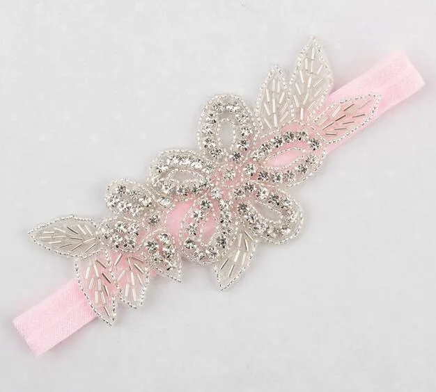 Baby Kids Girls Pearl Flower Leaves Hair Band Rhinestone Fashion Headband YH402