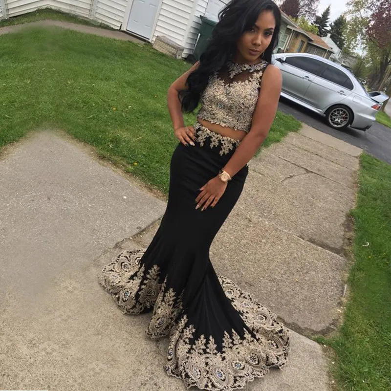 Girls 2 best sale piece prom dress