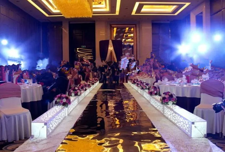 Her iki Tarafın Simli Ayna halı Romantik DIY dekorasyon Düğün T Sahne Gösterisi parti Olay 1.5 metre genişliği 0.12 / 0.2mm kalınlığı