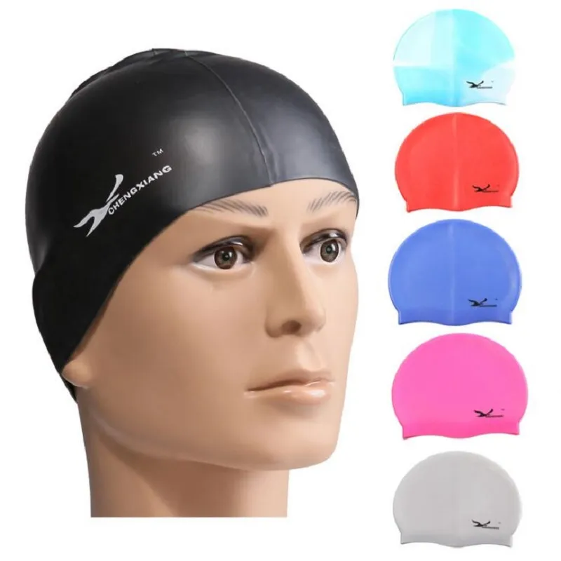 Hurtowa wodoodporna elastyczna silikonowa czapka na ucha ochrona długich ochrony włosów czapki pływackie okładka dla dorosłych dzieci dzieci darmowe szippi