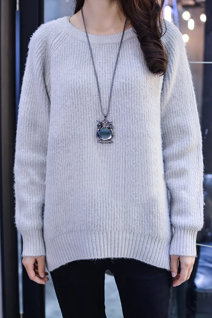 Retro cristallo selvaggio gufo maglione maglione accessori catena decorata collana lunga femminile all'ingrosso