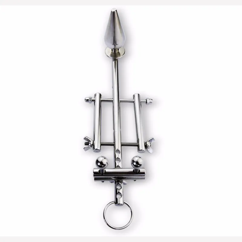 Dispositivo di allungamento bondage maschile in acciaio inossidabile Cintura di castità BDSM regolabile multifunzionale con plug anale