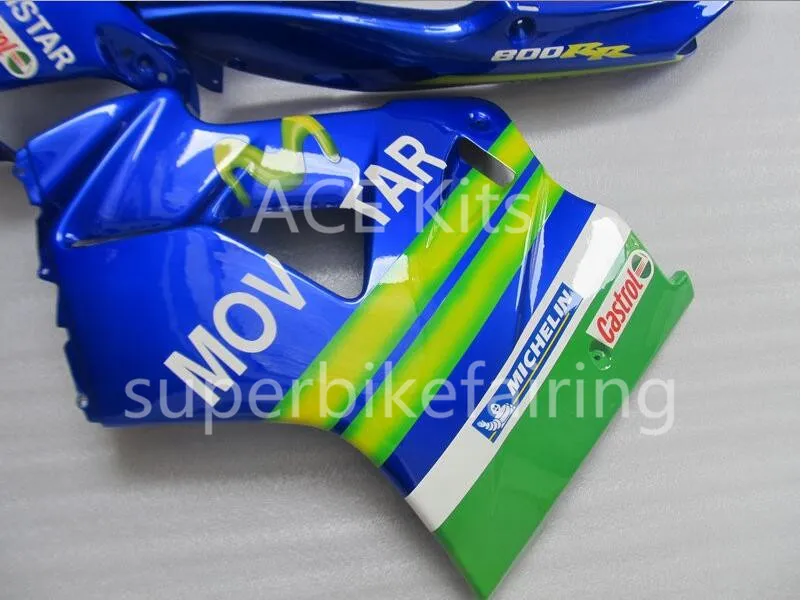 Kit de carénage de moto pour HONDA VFR800 98 99 00 01 VFR 800 1998 1999 2000 2001 Ensemble de carénages ABS bleu vert + 3 cadeaux VB03