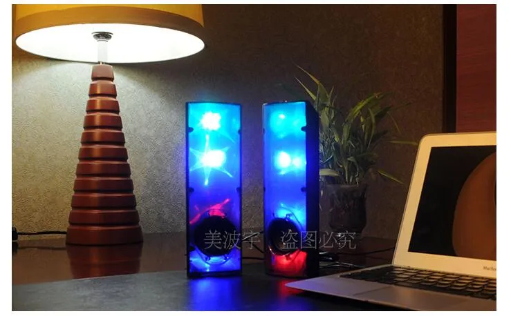 Niesamowite gwiazdy 3D muzyczne światło światło głośnik stereo Flashing Light USB 20 multimedialne subwoofer auksyna dla komputerów pH3135839