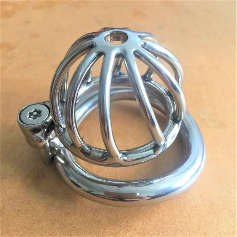 Cage de chasteté masculine Super petite en acier inoxydable, jouets sexuels BDSM pour hommes, dispositif de chasteté, verrouillage du coq pour empêcher l'érection du pénis