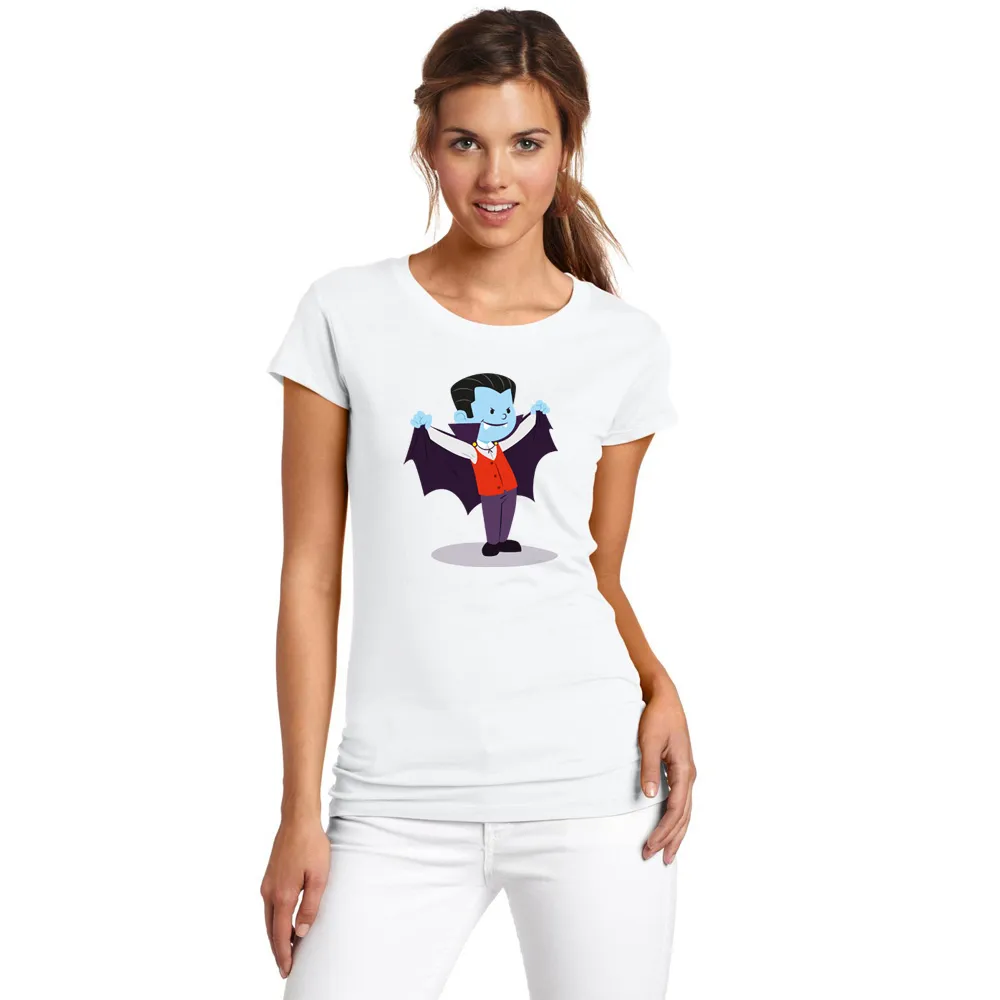 Mode Halloween Kostuum Cartoon Goochelaar Gedrukt T-shirts Zomer Harajuku Vrouwen / Dame Casual White Short Sleeve Tops