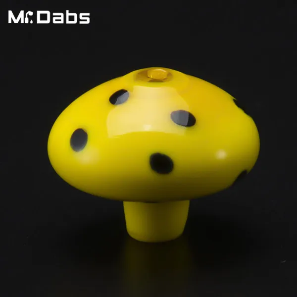 Colored Glass Carb Cap Mushroom Carbcap Smoking Accessories with a Hole on Top for Quartz Thermal Banger at Mr Dabs