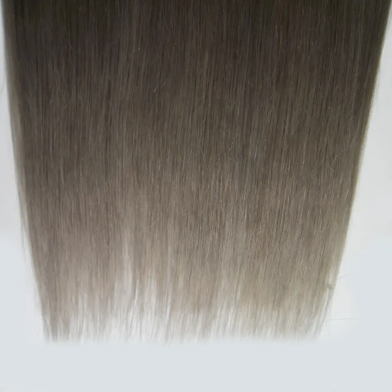 Haarverlängerungen der menschlichen Haarverlängerung blonde graue Haarverlängerungsclip in 100g brasilianische reine Haarclip-Ins gerade