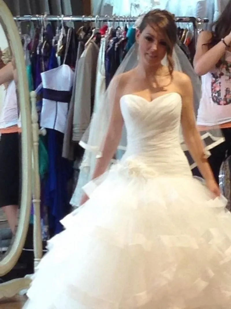 Nuevo vestido de novia con gradas con volantes cariño hecho a medida Organza elegante con cordones en la espalda vestido novia vestido de fiesta vestidos de novia