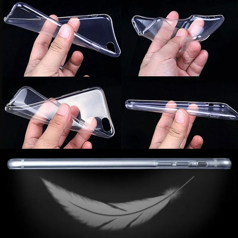 Ultra Thin Cell Phone Cases For Apple iPhone 7 Plus 6 6S 5S 5 SE Luxury Crystal Transparent Soft TPU Silicone Case