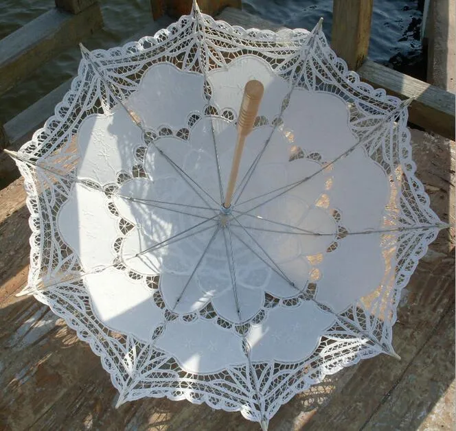 Bröllopsparasoler hantverk spetsar brud paraply krok blomma studiopografi props tema po europeisk solstil handgjorda bomull2681682
