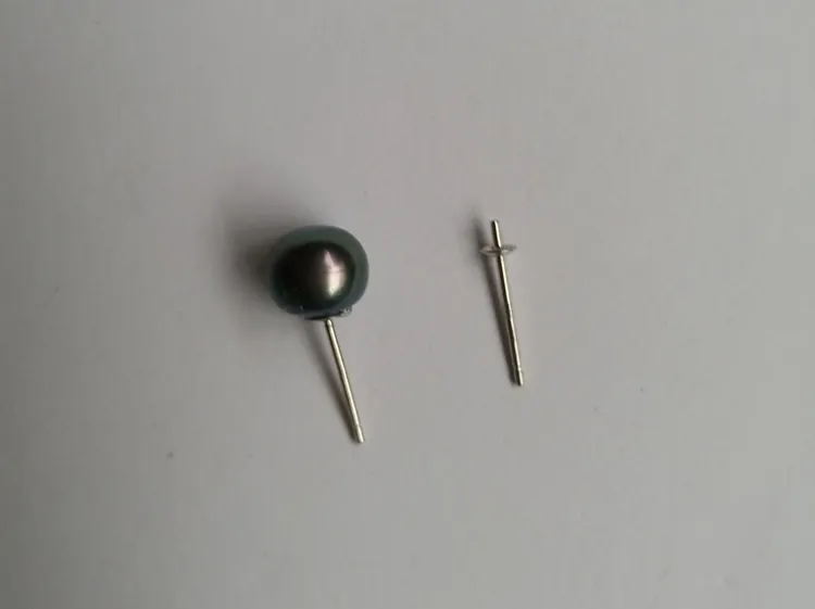 100 par / 200 st .925 Sterling Silver 3mm Stud Örhänge Post Cup Pin Pearl Inställning Findings Halvborrad Pärla / Pärla / Sten