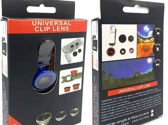 Nytt Universal 3 i 1 vidvinkel Makro Fish Eye Lens Camera Mobiltelefonlinser Fish Eye Lentes Smartphone Microscope