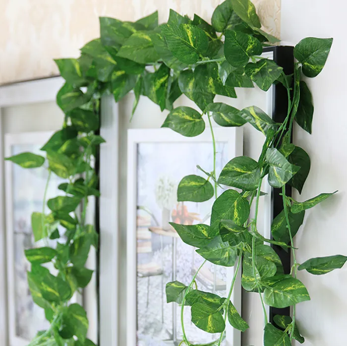 Konstgjorda falska dekorativa vinstockar silke växter lämnar lövverk blomma krans hem eller bröllop trädgårdsvägg diy dekoration ivy garland leveranser