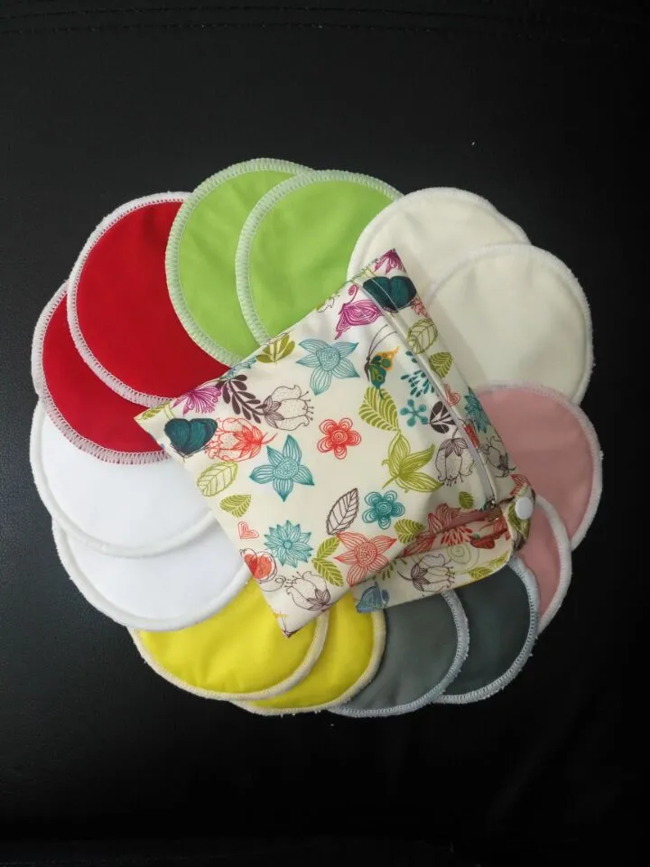 New Solid Color 100 PCS (50 pairs ) Bamboo Reusable Breast Pads Nursing Waterproof Organic Plain Washable Pad china manufacturer