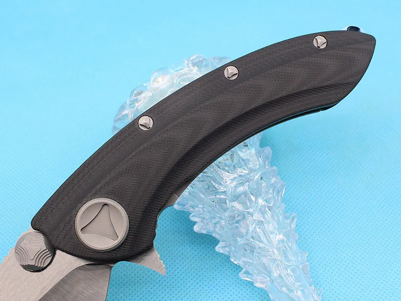 Walvis Shark Flipper Folding Mes D2 Satijn Blade G10TC4 Titaniumlegering Handvat EDC Pocket Tactical Messen