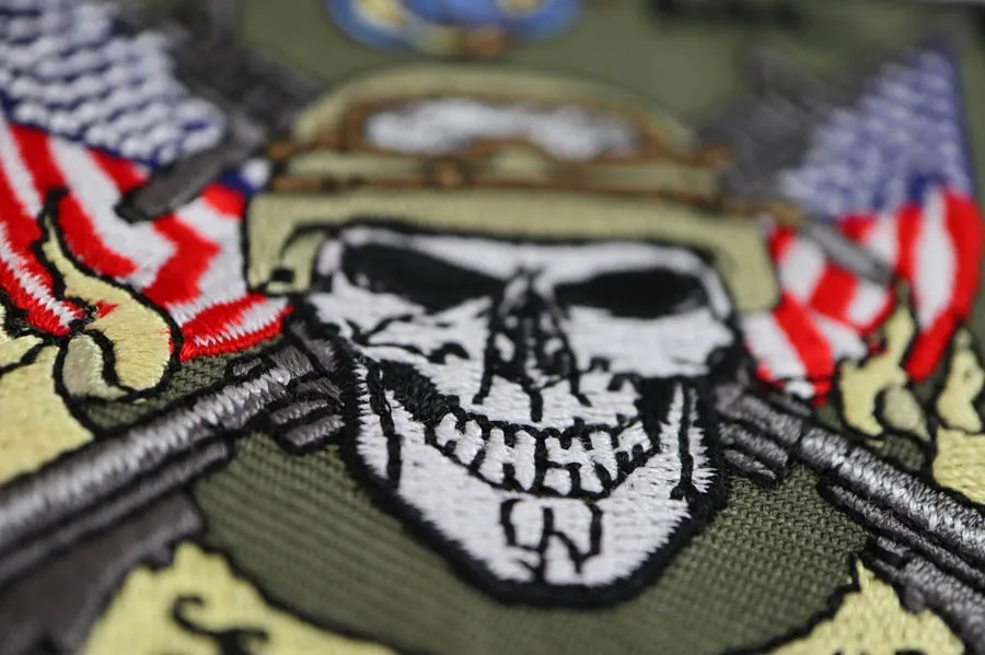 US MC Skull Semper Fidelis Patch 3,7x4 pollici Iron on Patch ricamato Badge Jacket Motorcycle Club Biker Outlaw MC Patch