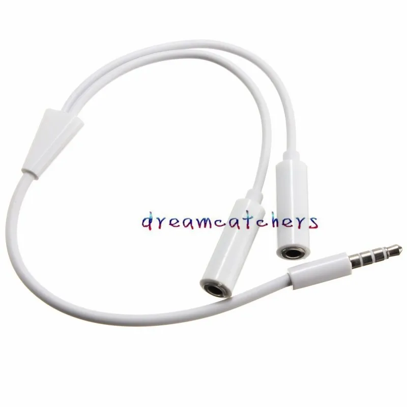 3.5 mm 1 Male to 2 Dual Female Earphone Headset MP3 MP4 Jack Headphone Audio Stereo Y Splitter Cable Adapter for iphone 7 Samsung HTC