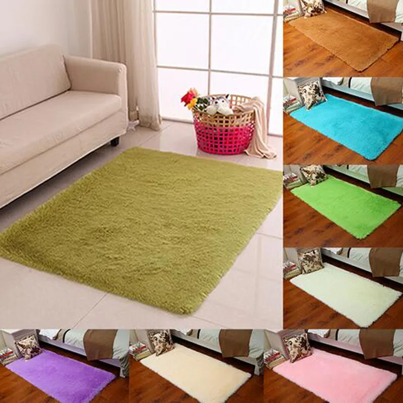 Top Quality antiderrapante Tapete Fluffy Tapetes Anti-Skid Shaggy tapete de área Sala de jantar Quarto Home Tapete 9 cores Tapete 40-200 CM frete grátis