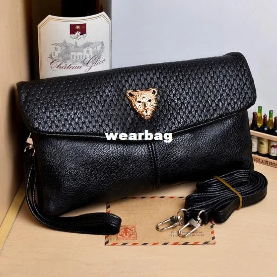 Casual Tassel Zipper Små väskor Leopard Head Women's Handbag Shoulder Messenger Bag Fabrikspris Partihandel