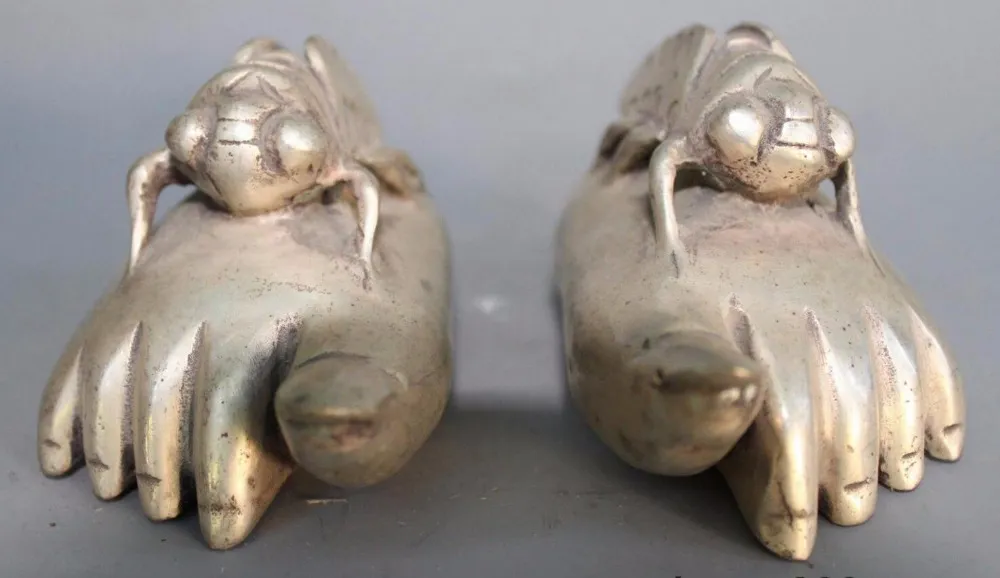 Chine Main Martelé cupronickel pieds décoré com antiguidade cigale